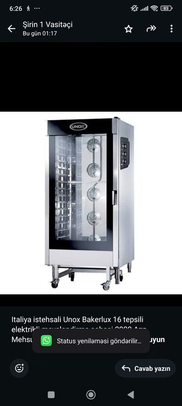 Sifarişlə dolablar: Italiya istehsali Unox Bakerlux 16 tepsili elektrikli mayalandirma