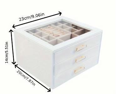 devit 3: Zinət əşyaları üçün təşkilatçı qutu - Ölçülər: 23 × 20 × 14 sm (9.06 — 2