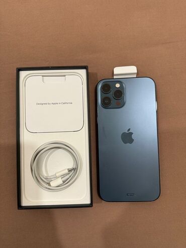 IPhone 12 Pro Max, 512 GB, Pacific Blue, Zəmanət, Face ID, Sənədlərlə