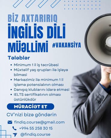 Sürücülük kursları: Xarici dil kursu, İngilis dili, Böyüklər üçün, Danışıq klubu, Daşıyıcı ilə