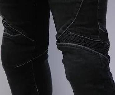 Farmerke: Muške crne farmerke – moto/urban stil - Kroj: slim/straight sa — 25