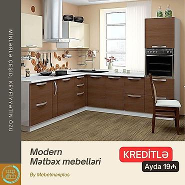Sifarişlə mebel: Sifarişlə mətbəx dəsti, Mat laminat, Kredit var, Pulsuz çatdırılma — 3