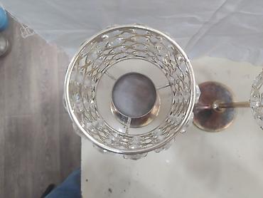 saat samdan: Məhsul: 2 ədəd bəzəkli şamlıq (set) - Material: metal gövdə və dayaq — 3