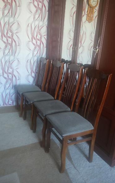 çaydan: Taxta nahar otağı stulları – 6 ədəd dəst - Material: bərk ağac — 1
