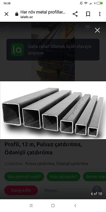 Металлические листы: Müxtəlif ölçülü kvadrat,boru,armatur,şveller,listlər, metal profillər — 3