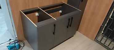 silver kitchen: Тумба под раковину с пеналом, графит - Комплект мебели для ванной — 4