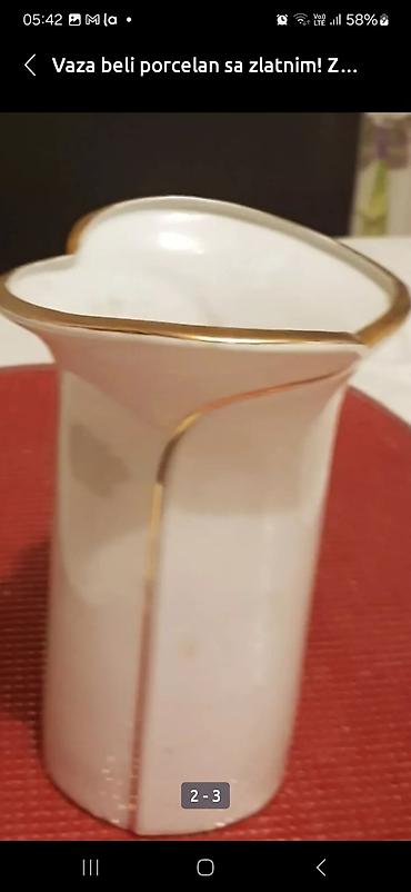 судбина београд – слике: Vaza bela sa pozlatom od porcelana, za sire bukete i ikebane! Prelepa! — 1