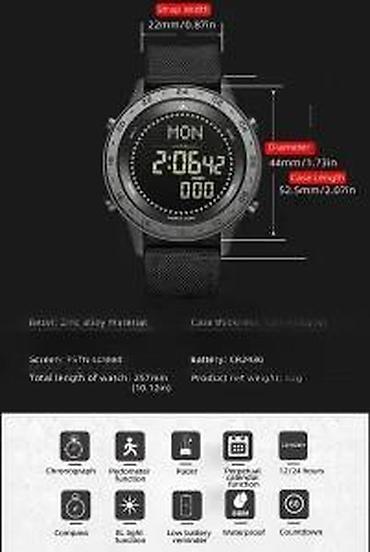 Ručni satovi: NORTH EDGE TANK 3 - 44mm - Crna OPIS: Funkcije: Kalendar Štoperica — 21