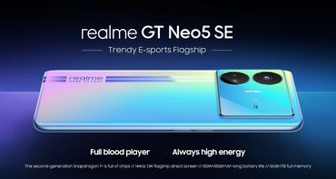 realme 5: Realme GT Neo 5 SE, 256 GB, Sensor, Barmaq izi, Simsiz şarj