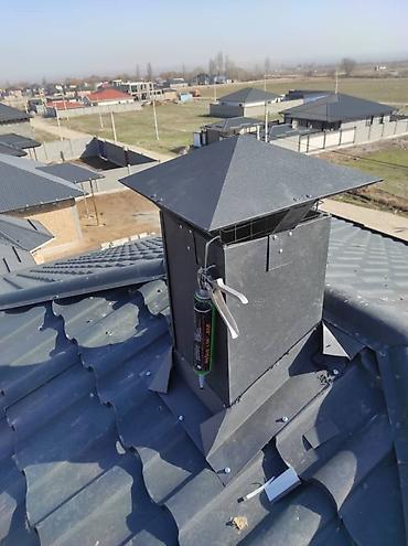 Установка вытяжек и вентиляции: Вентиляционные выводы на крышу с монтажом. Уйлордун ичин табигый — 1