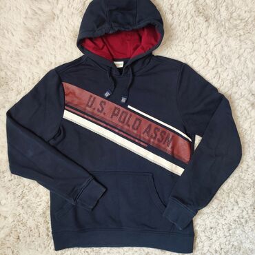 duks 98: Sweatshirt, XS (EU 46), U.S. Polo Assn, color - Blue, With a hood