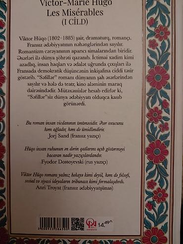 array informatika pdf 2025: Başlıq: Viktor Hüqo – Səfillər (I Cild) / Tam Yeni / Qanun Nəşriyyatı — 3