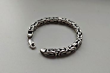 Серебряные цепочки: Серебряная цепь Бисмарк 150 гр 58 см Ручная работа Серебро 925 проба — 27