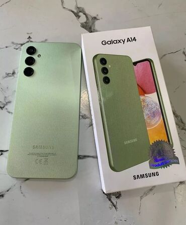 samsung galaxy a90 qiyməti: Samsung Galaxy A14, 128 ГБ, цвет - Зеленый, Сенсорный, Отпечаток пальца, Две SIM карты