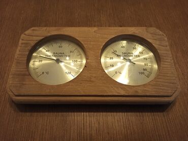 informatika za 1 razred gimnazije: Zidni termometar i higrometar za saunu. Dimenzije 25x13,5cm, prečnik