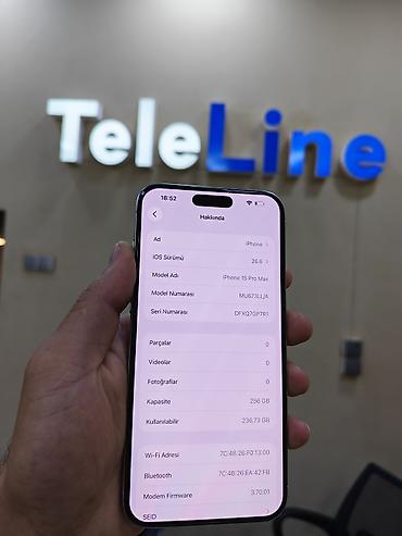 white: IPhone 15 Pro Max, 256 GB, White Titanium, Zəmanət, Simsiz şarj, Face ID — 2