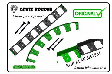 zastitni sundjer za trambolinu: Granicnik-Ivicnjak za TRAVU-Malc-Kamen 1m (4 klina)-CRNI Besplatna