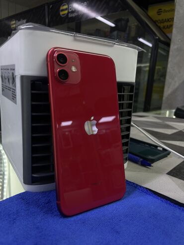 Apple iPhone: IPhone 11, Б/у, 128 ГБ, Красный, Чехол, 81 %