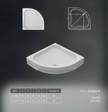 Duş poddonları: Duş kabinələr ara bölmələr özəl sifarişlə hazırlanır rəng və ölçü -da lalafo.az — 7 Duş poddonları: Duş kabinələr ara bölmələr özəl sifarişlə hazırlanır rəng və ölçü — 7