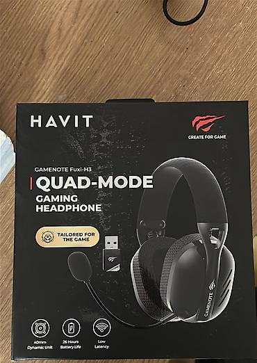 чехол airpods 2: Б/у Проводные Наушники, Havit, цвет - Черный — 1