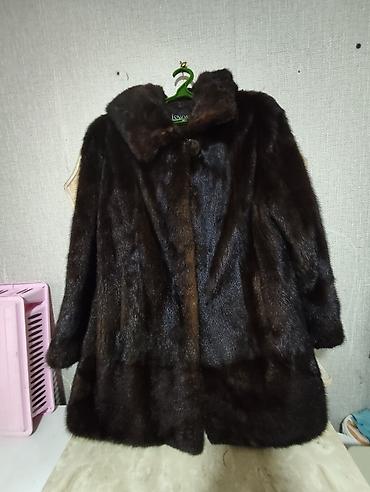 soft shell: Шуба, Норка, По колено, С капюшоном — 1