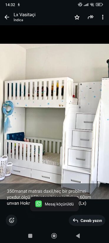 Divan və kreslo dəstləri: Oğlan və qız üçün, İşlənmiş, Çarpayı, Matras ilə, Siyirməli