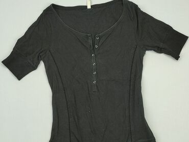 czarne eleganckie bluzki krótki rękaw: Bluzka Damska, M, stan - Dobry