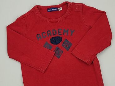 czerwona bluzka z długim rękawem: Bluzka, 6-9 m, stan - Dobry