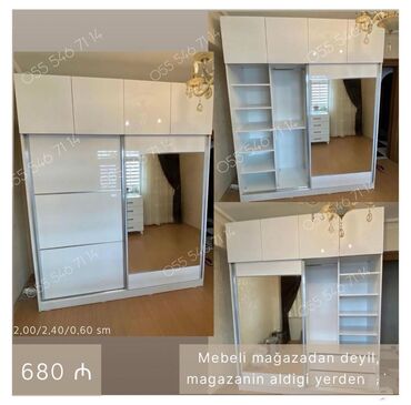 Dolablar: Yeni, 3 qapılı Düz dolab, Qarderob, paltar dolabı