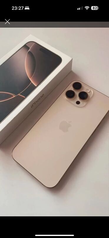 телефон рассрочку ош: IPhone 16 Pro Max, Колдонулган, 256 ГБ, Rose Gold, Заряддоочу түзүлүш, 100 %