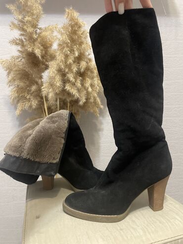 женская обувь 41 размер: Сапоги, 37.5, цвет - Черный