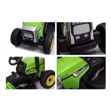 Dečiji električni automobili: Traktor sa prikolicom na akumulator XMX611 Boja:zelena/crvena/plava — 13
