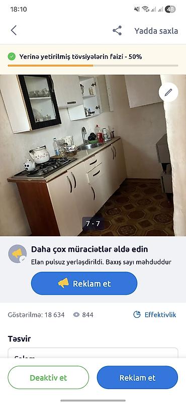 Mətbəx mebeli: Salam kiraye ev verlir kurdexanda — 2