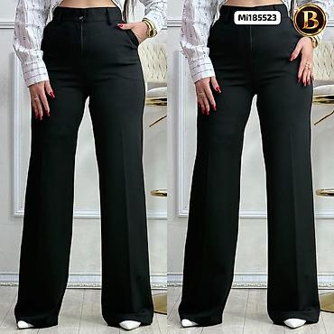 italyan kəsim şalvar: Qadın şalvarı – model Mi185523 - Rəng: qara - Kəsim: geniş balaqlı — 1