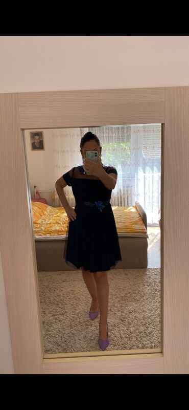 haljine na tregere: PS Fashion L (EU 40), color - Blue, Evening, Short sleeves