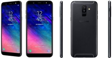 самсунг мобильный телефон: Samsung Galaxy A6, Б/у, цвет - Черный, 2 SIM