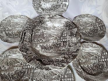 Ostali antikviteti: Engleski servis za poslastice Staffordshire iz 70ih. Engleski servis — 6