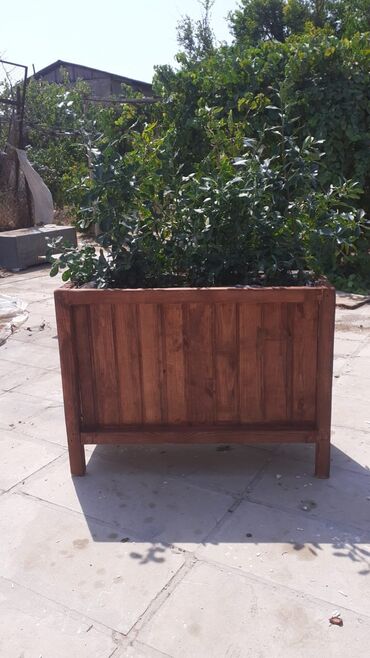 Bitkilər üçün dibçəklər: Dibçək Ağacdan dekorativ çiçək/bitki qutuları - Material: təbii — 2