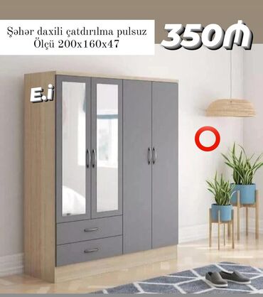 стол для совещаний: Yeni, Açılan, 4 qapılı Qarderob, paltar dolabı