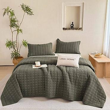 постельное бельё: Стеганый комплект для спальни LINXI HOME из 100% вареного хлопка — 4