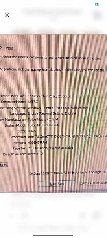 Masaüstü kompüterlər və iş stansiyaları: Stolüstü kompüter (tower) - Prosessor: Intel Core i5‑3570, 4 nüvə — 4
