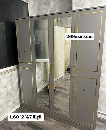 Paltar dolabları, qarderoblar: Məhsul: 4 qapılı paltar şkafı Ölçü: 1.60 m (eni) x 2.00 m (hündürlük) — 28