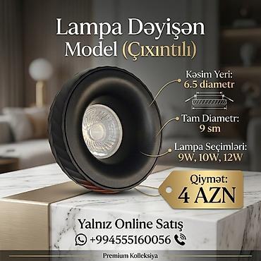 tavanlar: Lampa Dəyişən Model (çıxıntılı) - Kəsim yeri: 6.5 sm diametr - Tam — 1