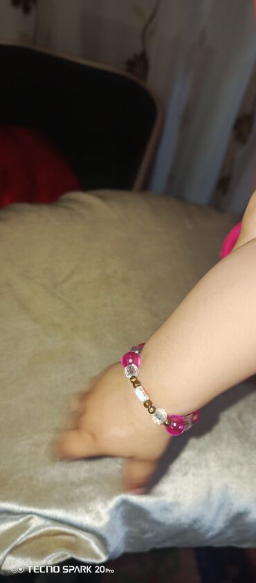 Bilərziklər: Uşaq üçün boncuk bilərziklər - Material: akril boncuklar, şəffaf — 8