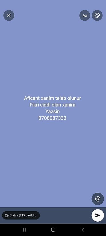 is ofisiant: Ofisiant tələb olunur, Kafe — 1