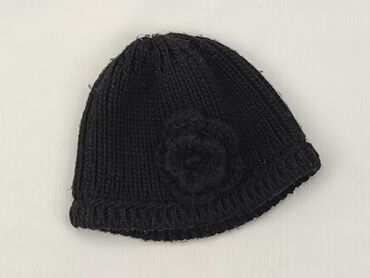 czarna czapka dla dziewczynki: Czapka, Damskie, stan - Dobry