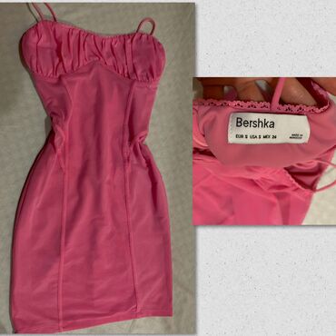 haljine na kopcanje: Bershka S (EU 36), color - Pink, Evening, With the straps