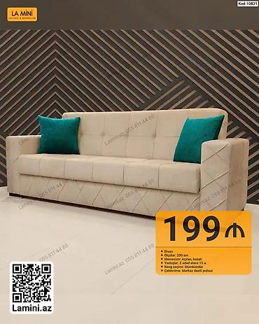 Divanlar: Divan – La Mini (Kod: 10831) - Ölçü: 200 sm - Mexanizm: Açılan — 1