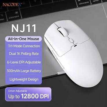 Yeni NACODEX NJ11 Kablosuz Gaming Mouse (Tri-Mode, 12800 DPI, 61g) -