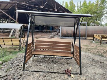 Садовые качели: Садовые качели Металл, Со спинкой, С крышей — 13